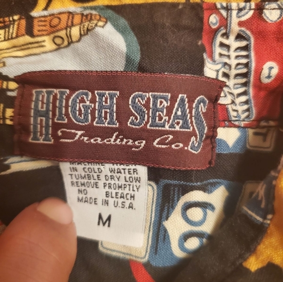 Men’s Route 66 Print Short Sleeve Western Shirt in Black Size Medium - Picture 5 of 6